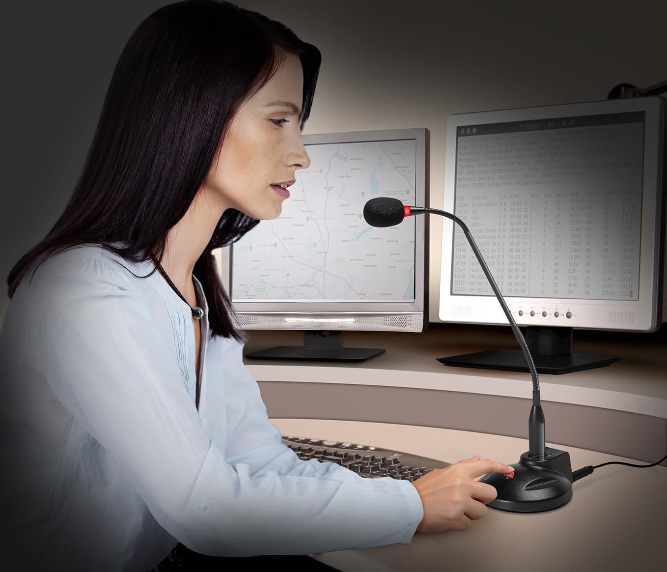SoundTech USB Gooseneck Push-to-Talk Microphone